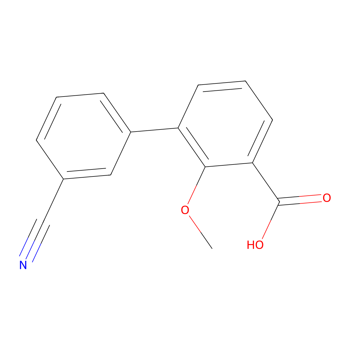 3-(3-Cyanophenyl)-2-methoxybenzoic acid molecular structure, CAS 1261928-47-5
