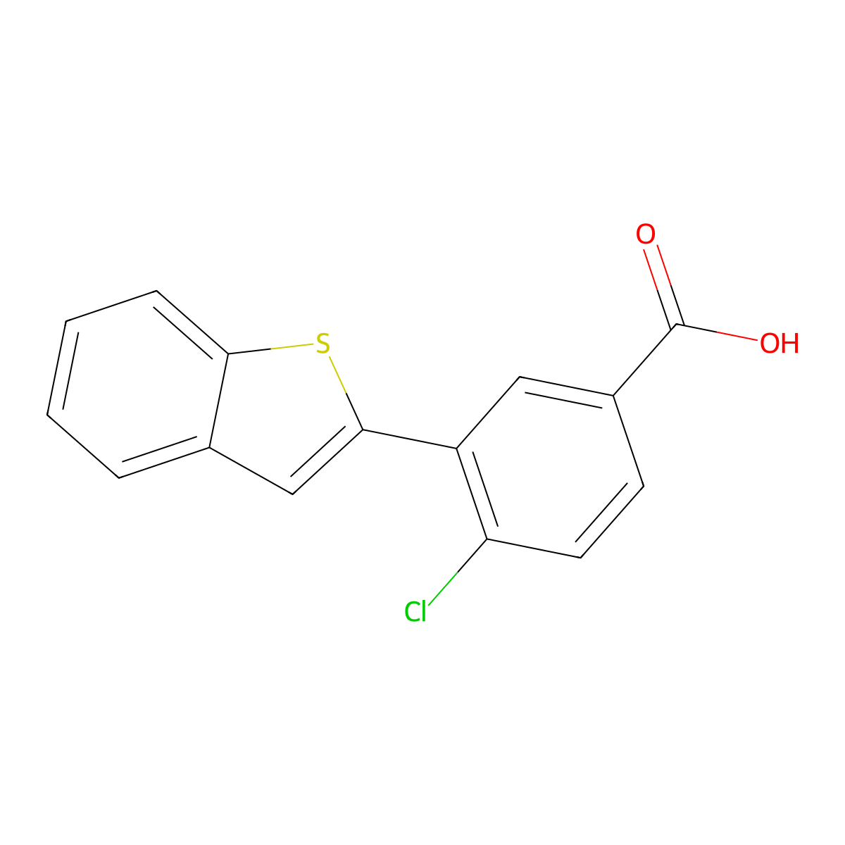3-[Benzo(b)thiophen-2-yl]-4-chlorobenzoic acid molecular structure, CAS 1261928-50-0