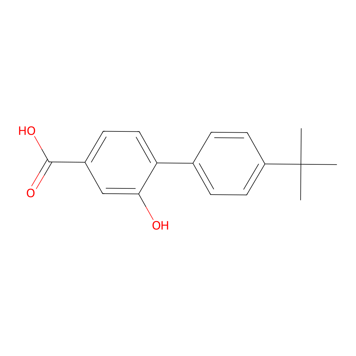 3-Hydroxy-4-(4-T-butylphenyl)benzoic acid molecular structure, CAS 1261928-54-4