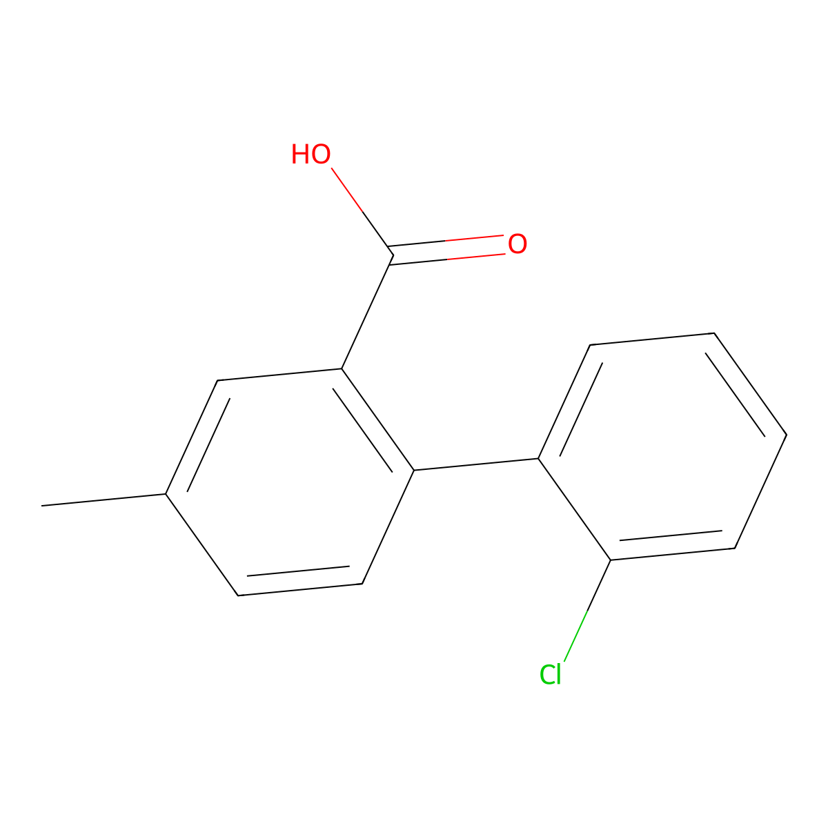 2-(2-Chlorophenyl)-5-methylbenzoic acid molecular structure, CAS 1261928-56-6