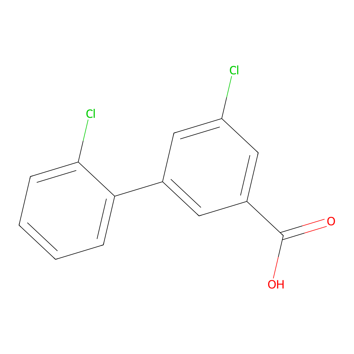 5-Chloro-3-(2-chlorophenyl)benzoic acid molecular structure, CAS 1261928-62-4