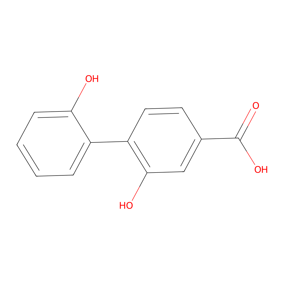 4-(2-Hydroxyphenyl)-3-hydroxybenzoic acid molecular structure, CAS 1261928-72-6