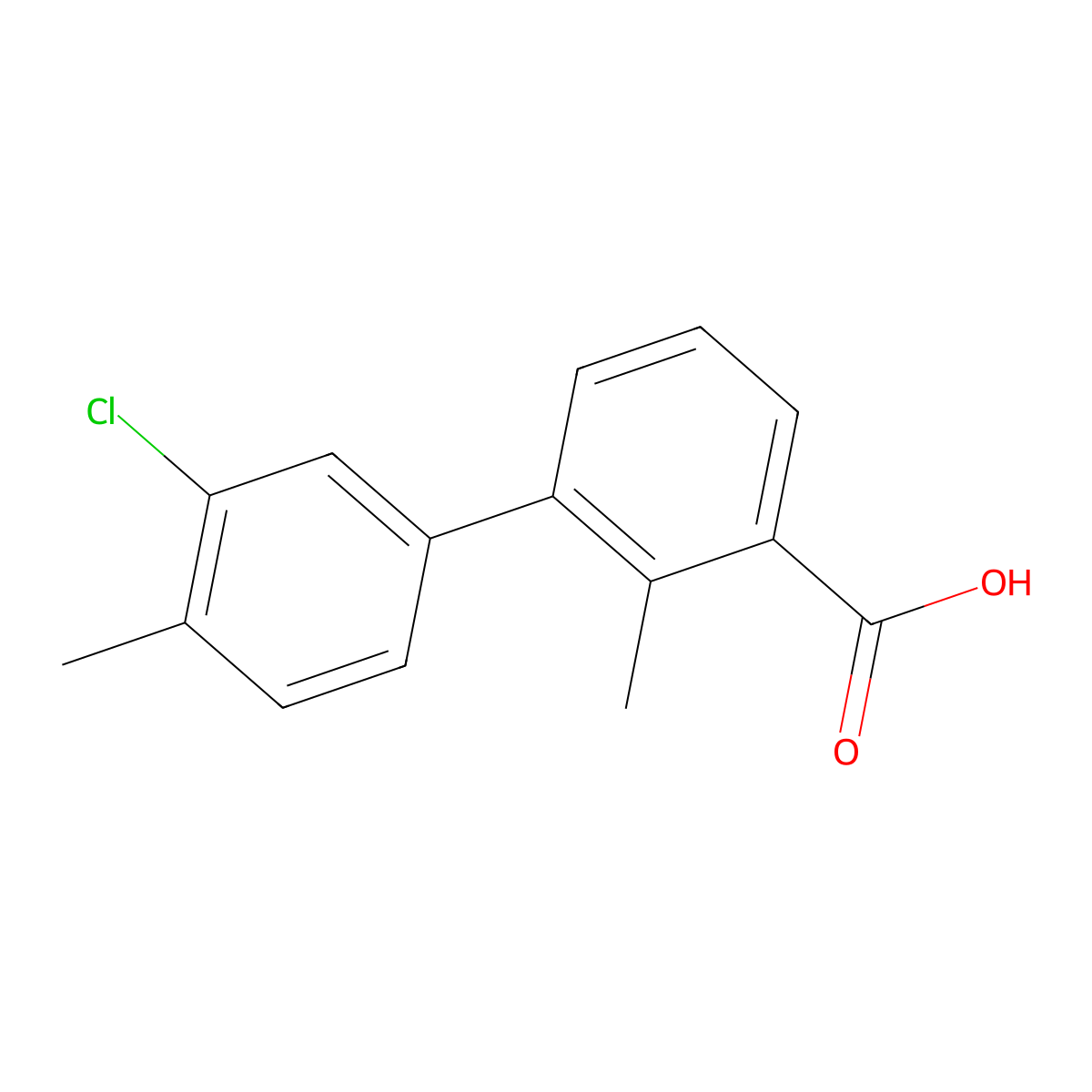 3-(3-Chloro-4-methylphenyl)-2-methylbenzoic acid molecular structure, CAS 1261928-75-9