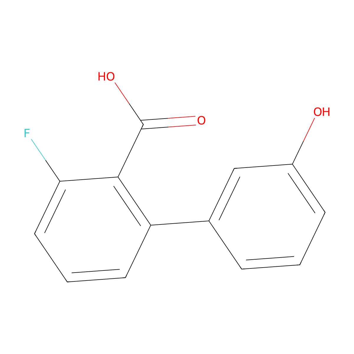 6-Fluoro-2-(3-hydroxyphenyl)benzoic acid molecular structure, CAS 1261928-77-1