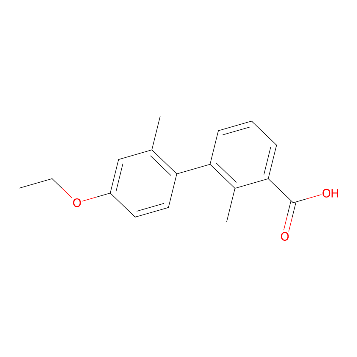 3-(4-Ethoxy-2-methylphenyl)-2-methylbenzoic acid molecular structure, CAS 1261928-79-3