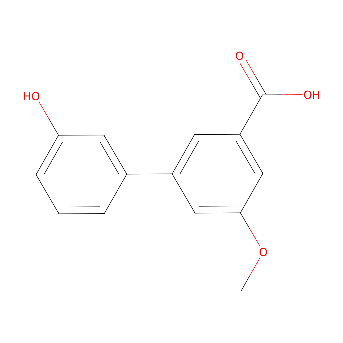 3-(3-Hydroxyphenyl)-5-methoxybenzoic acid molecular structure, CAS 1261928-82-8
