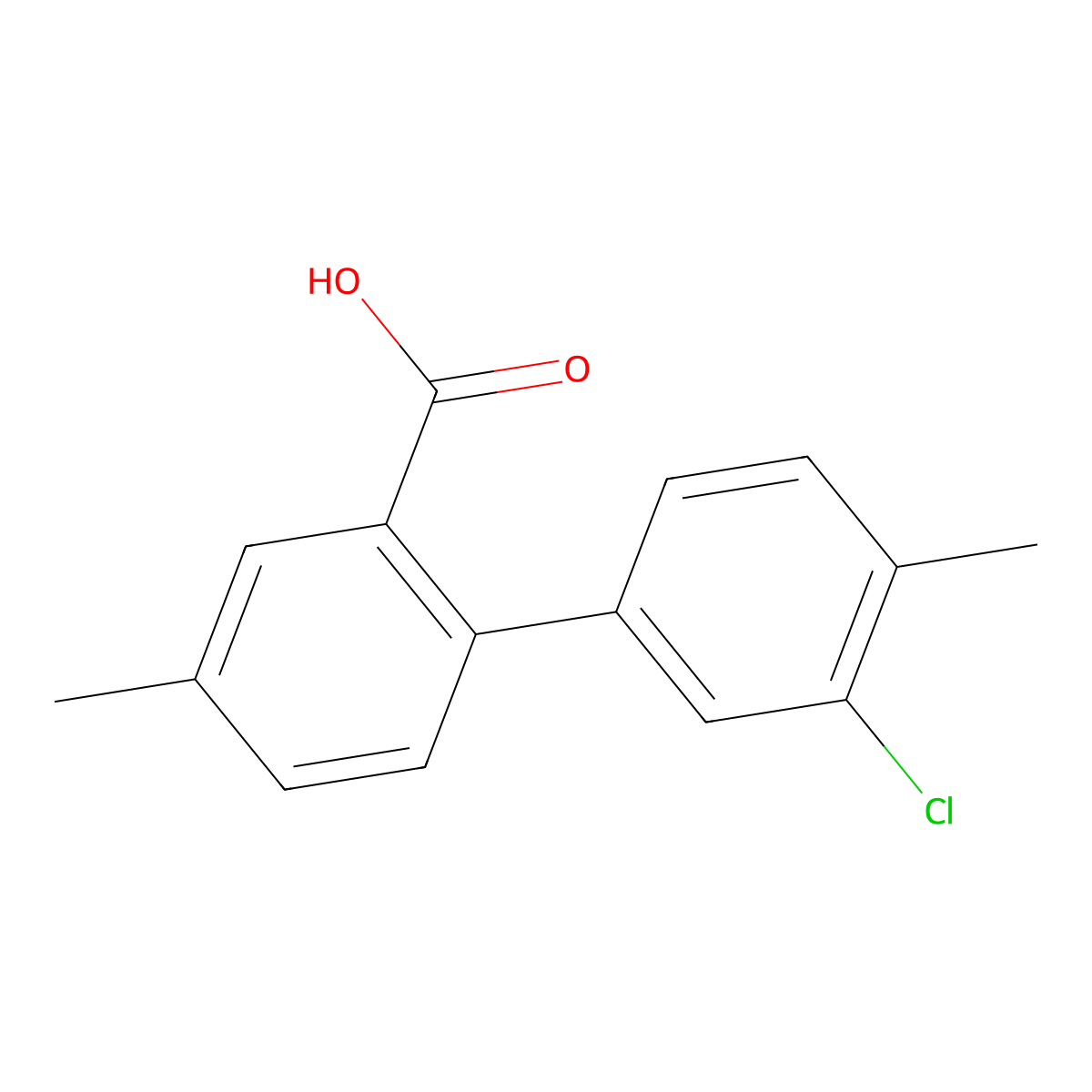 2-(3-Chloro-4-methylphenyl)-5-methylbenzoic acid molecular structure, CAS 1261928-85-1