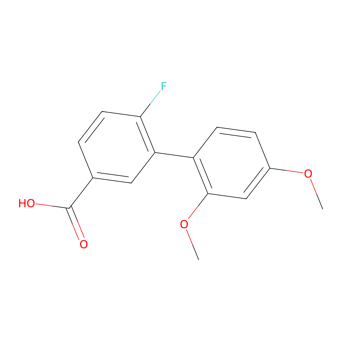 3-(2,4-Dimethoxyphenyl)-4-fluorobenzoic acid molecular structure, CAS 1261928-87-3