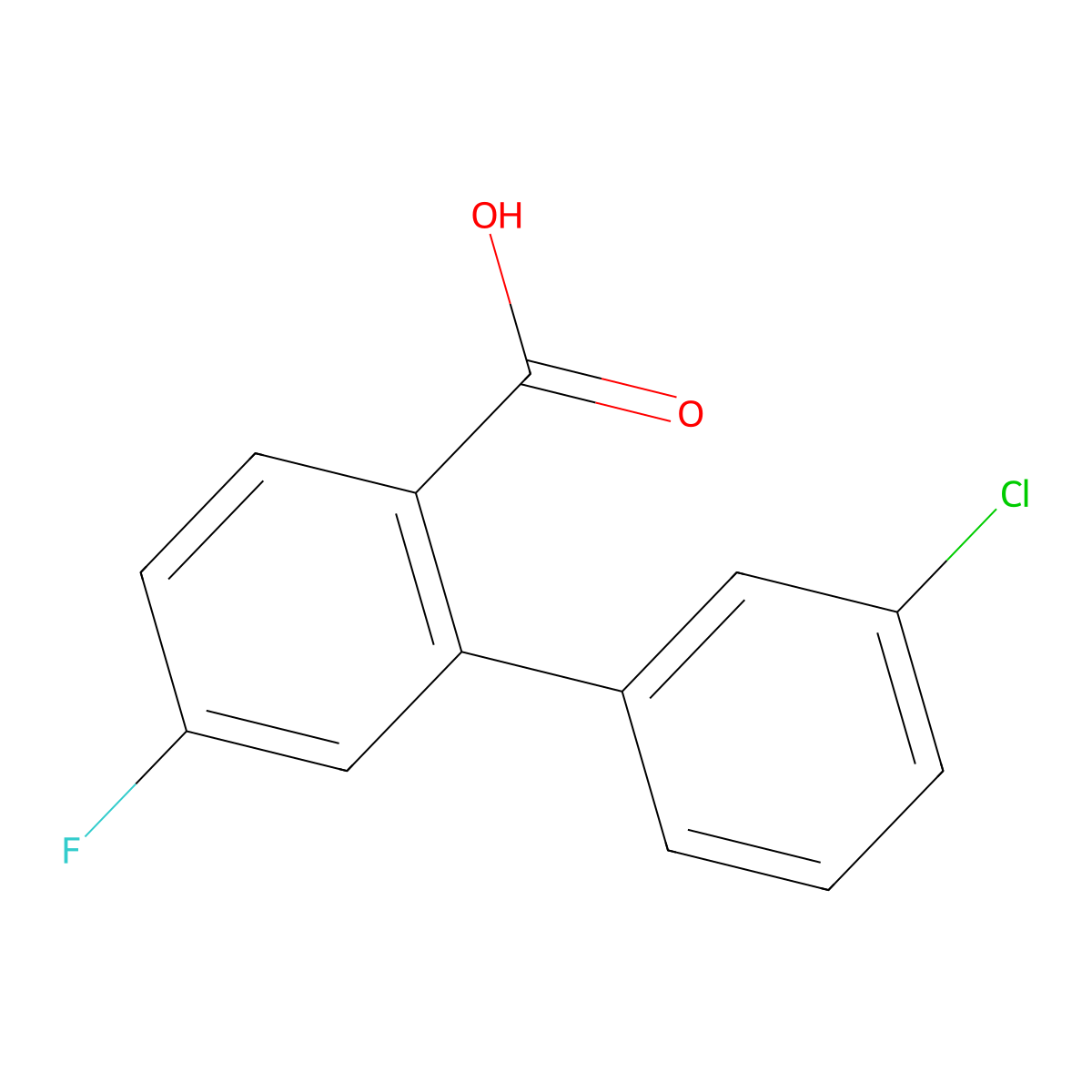 2-(3-Chlorophenyl)-4-fluorobenzoic acid molecular structure, CAS 1261928-94-2