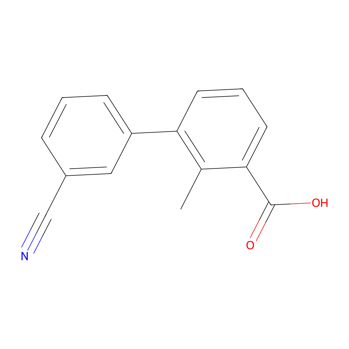3-(3-Cyanophenyl)-2-methylbenzoic acid molecular structure, CAS 1261928-95-3