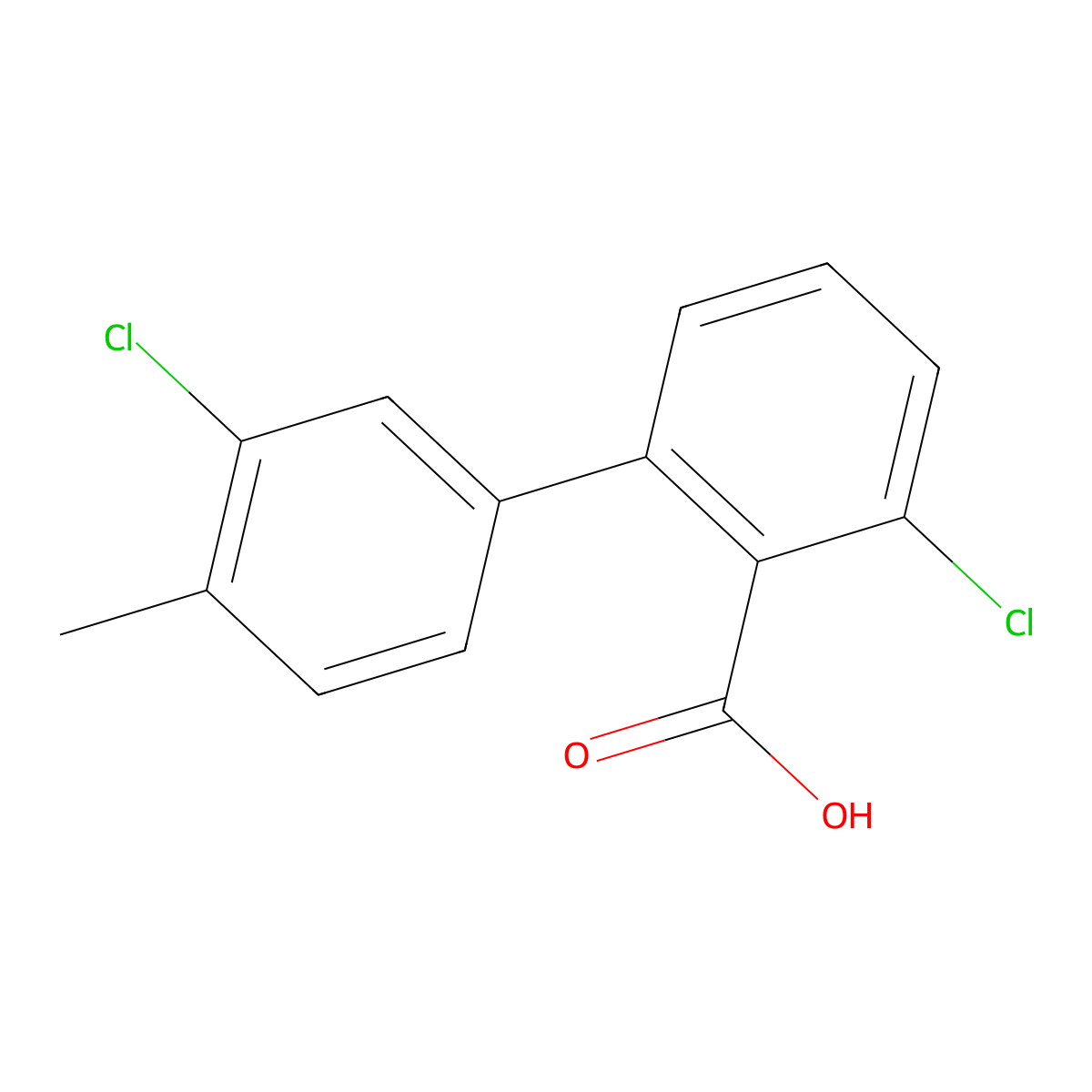 6-Chloro-2-(3-chloro-4-methylphenyl)benzoic acid molecular structure, CAS 1261928-98-6