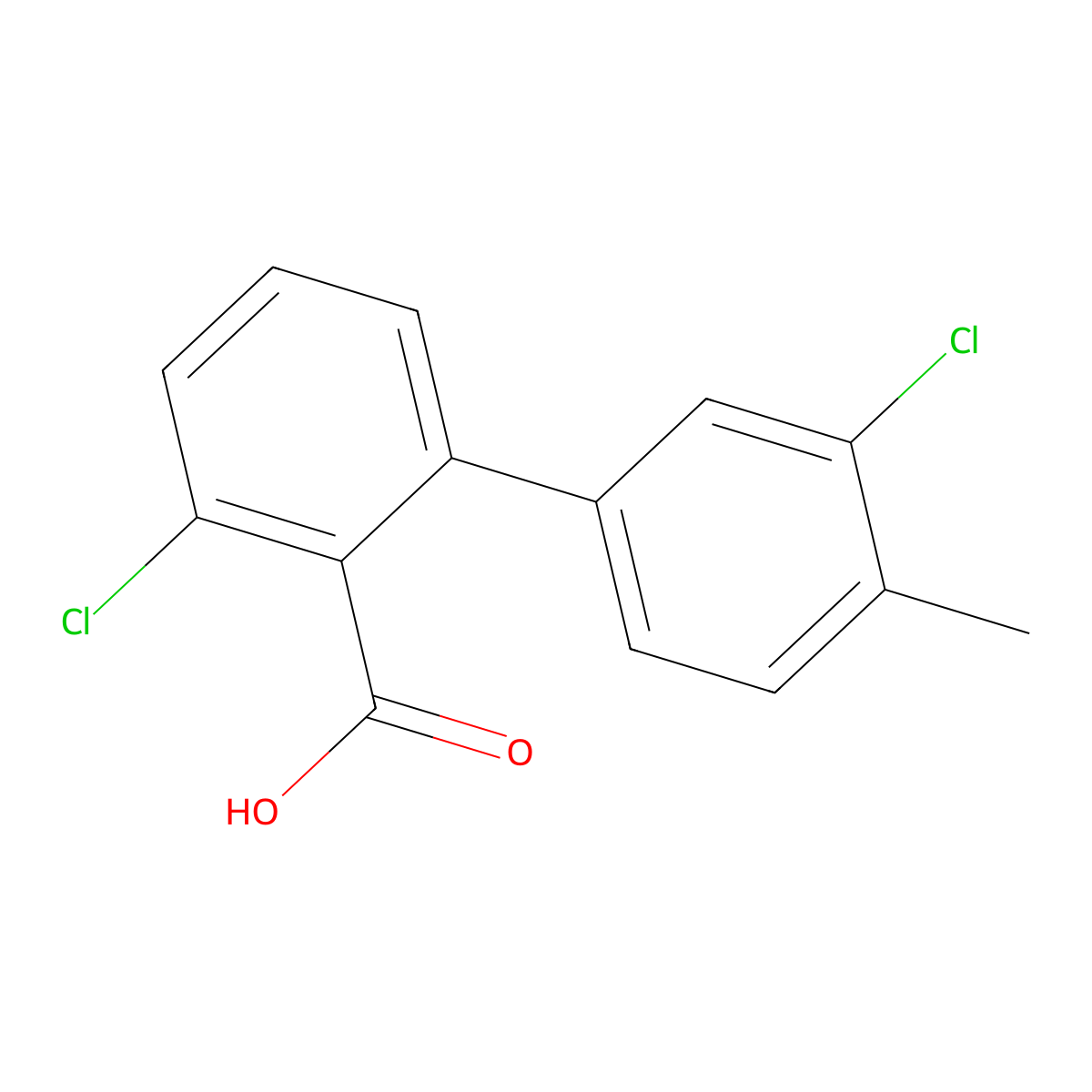 6-Chloro-2-(3-chloro-4-methylphenyl)benzoic acid molecular structure, CAS 1261928-98-6