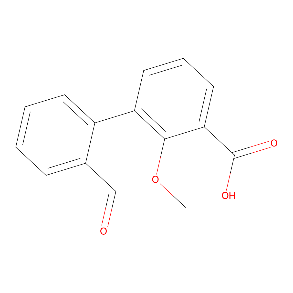 3-(2-Formylphenyl)-2-methoxybenzoic acid molecular structure, CAS 1261929-06-9
