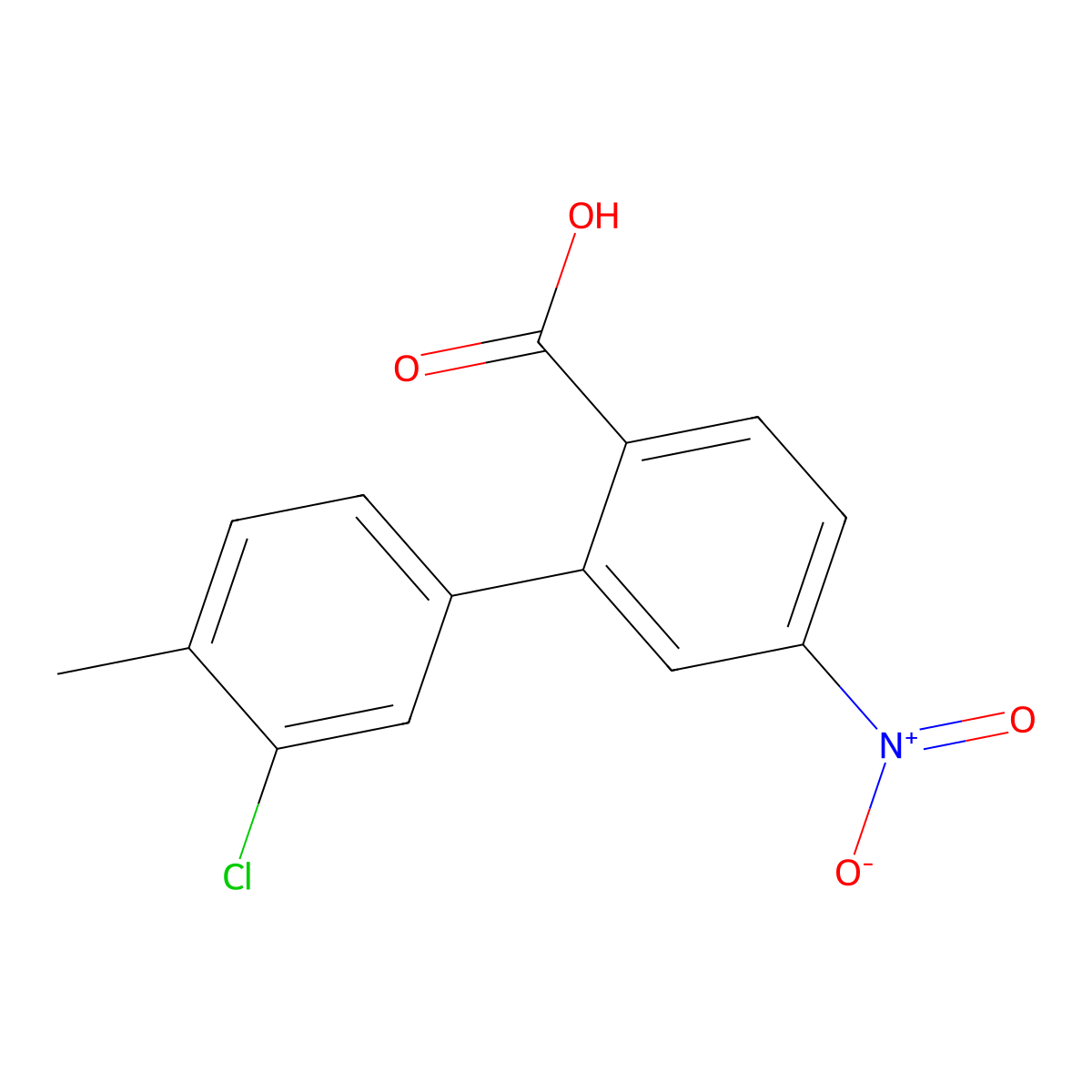 2-(3-Chloro-4-methylphenyl)-4-nitrobenzoic acid molecular structure, CAS 1261929-08-1