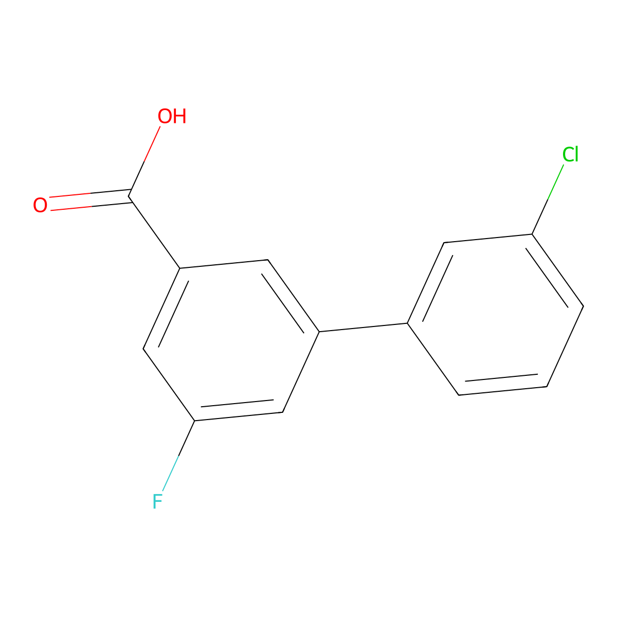 3-(3-Chlorophenyl)-5-fluorobenzoic acid molecular structure, CAS 1261929-09-2