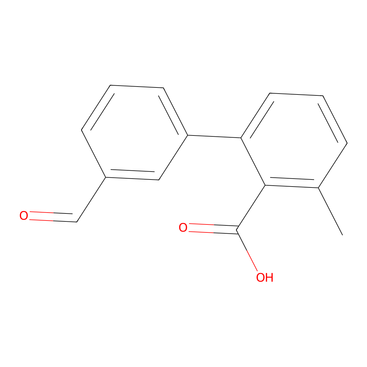 2-(3-Formylphenyl)-6-methylbenzoic acid molecular structure, CAS 1261929-12-7
