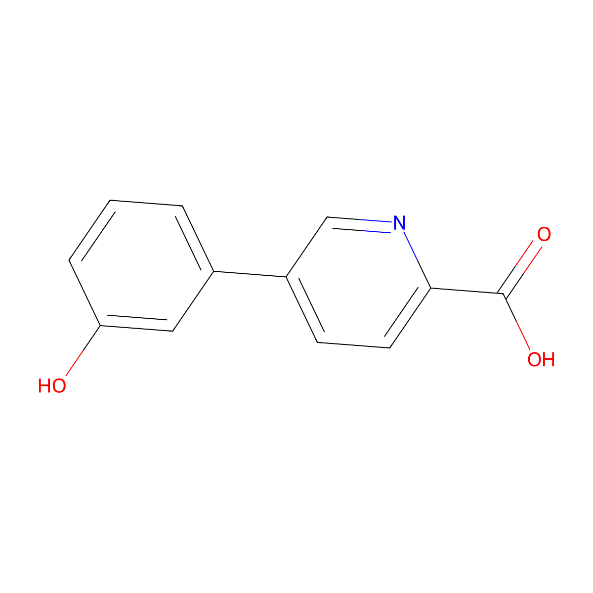 5-(3-Hydroxyphenyl)picolinic acid molecular structure, CAS 1261929-24-1