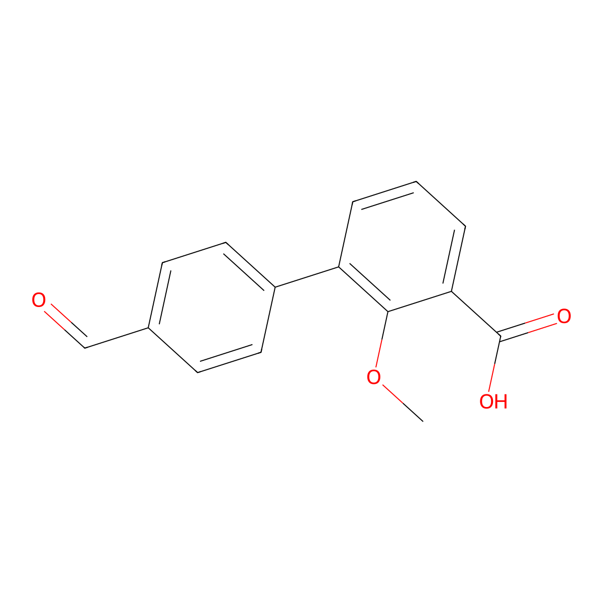 3-(4-Formylphenyl)-2-methoxybenzoic acid molecular structure, CAS 1261929-42-3