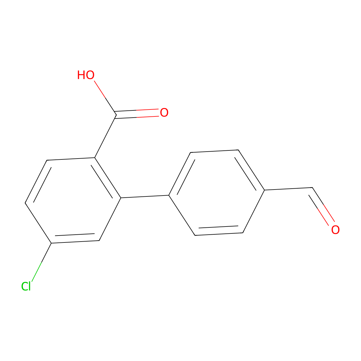4-Chloro-2-(4-formylphenyl)benzoic acid molecular structure, CAS 1261929-46-7