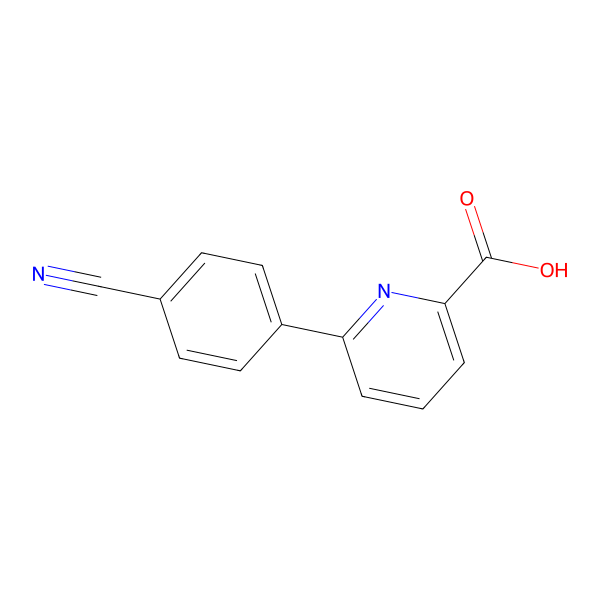 6-(4-Cyanophenyl)picolinic acid molecular structure, CAS 1261929-53-6
