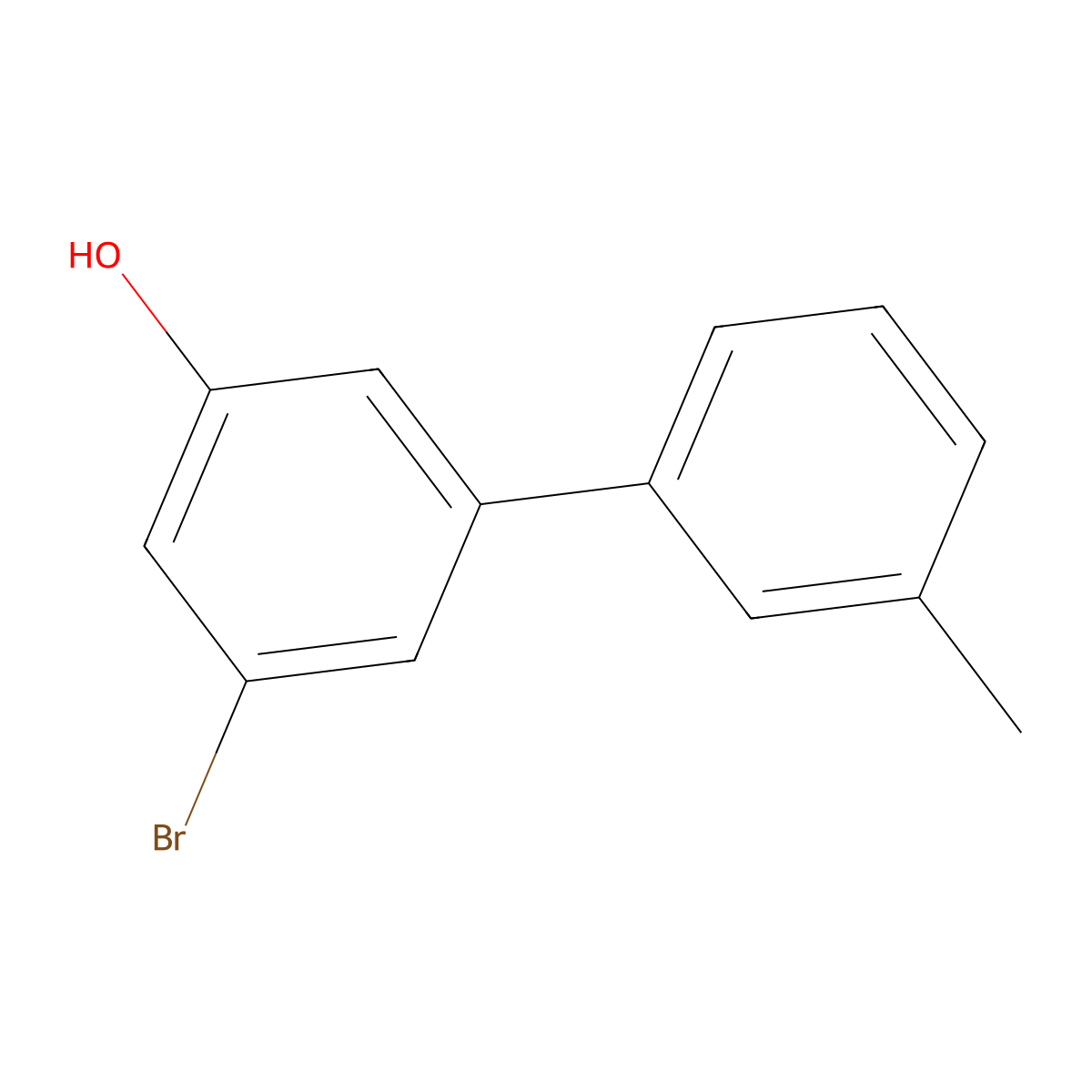 3-Bromo-5-(3-methylphenyl)phenol molecular structure, CAS 1261929-64-9