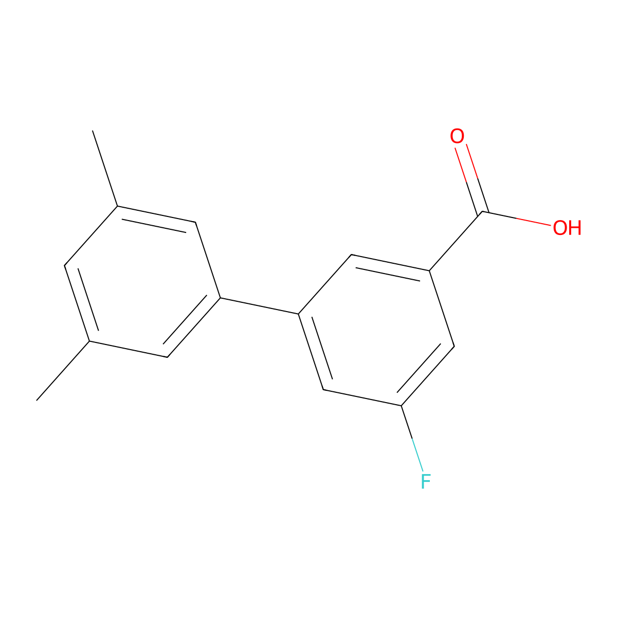 3-(3,5-Dimethylphenyl)-5-fluorobenzoic acid molecular structure, CAS 1261929-74-1