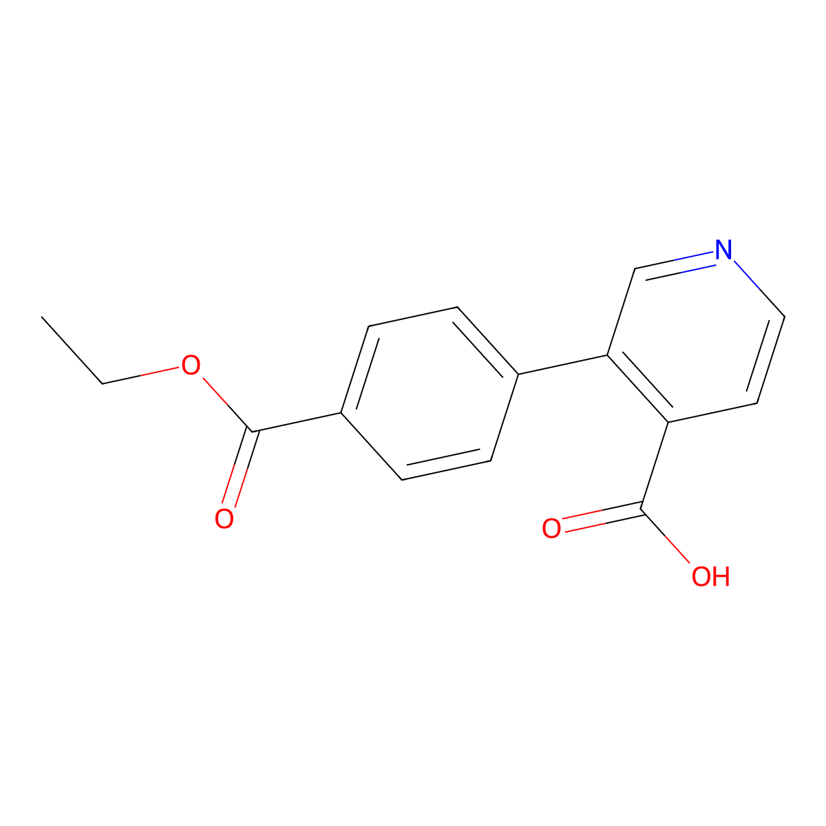 3-(4-Ethoxycarbonylphenyl)isonicotinic acid molecular structure, CAS 1261929-79-6