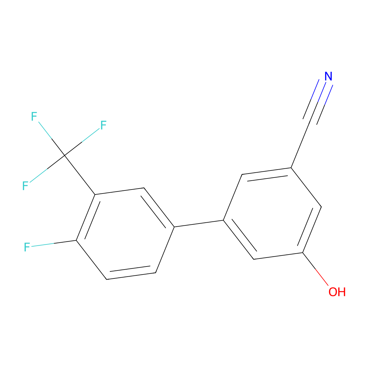 3-Cyano-5-(4-fluoro-3-trifluoromethylphenyl)phenol molecular structure, CAS 1261929-87-6