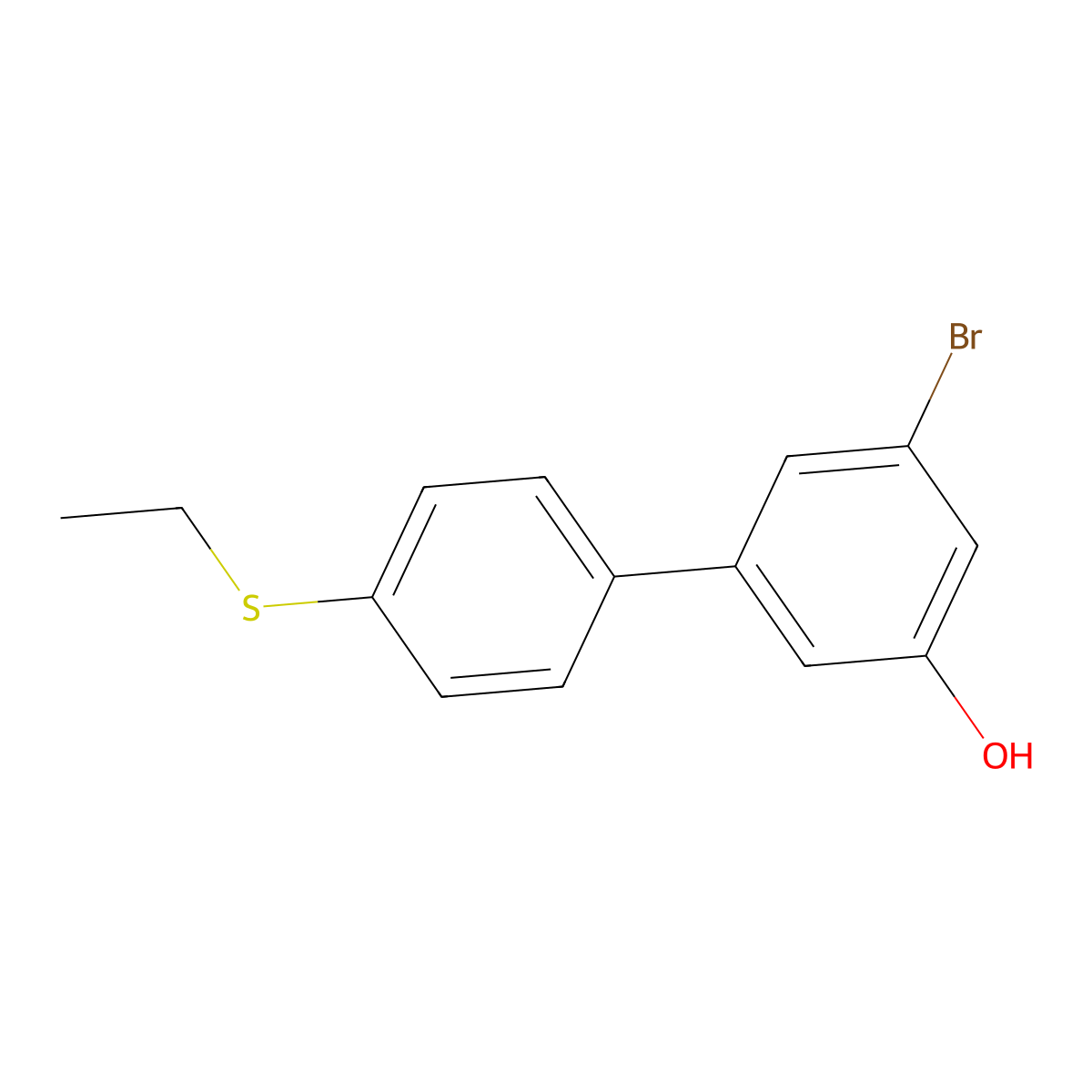 3-Bromo-5-(4-ethylthiophenyl)phenol molecular structure, CAS 1261929-91-2