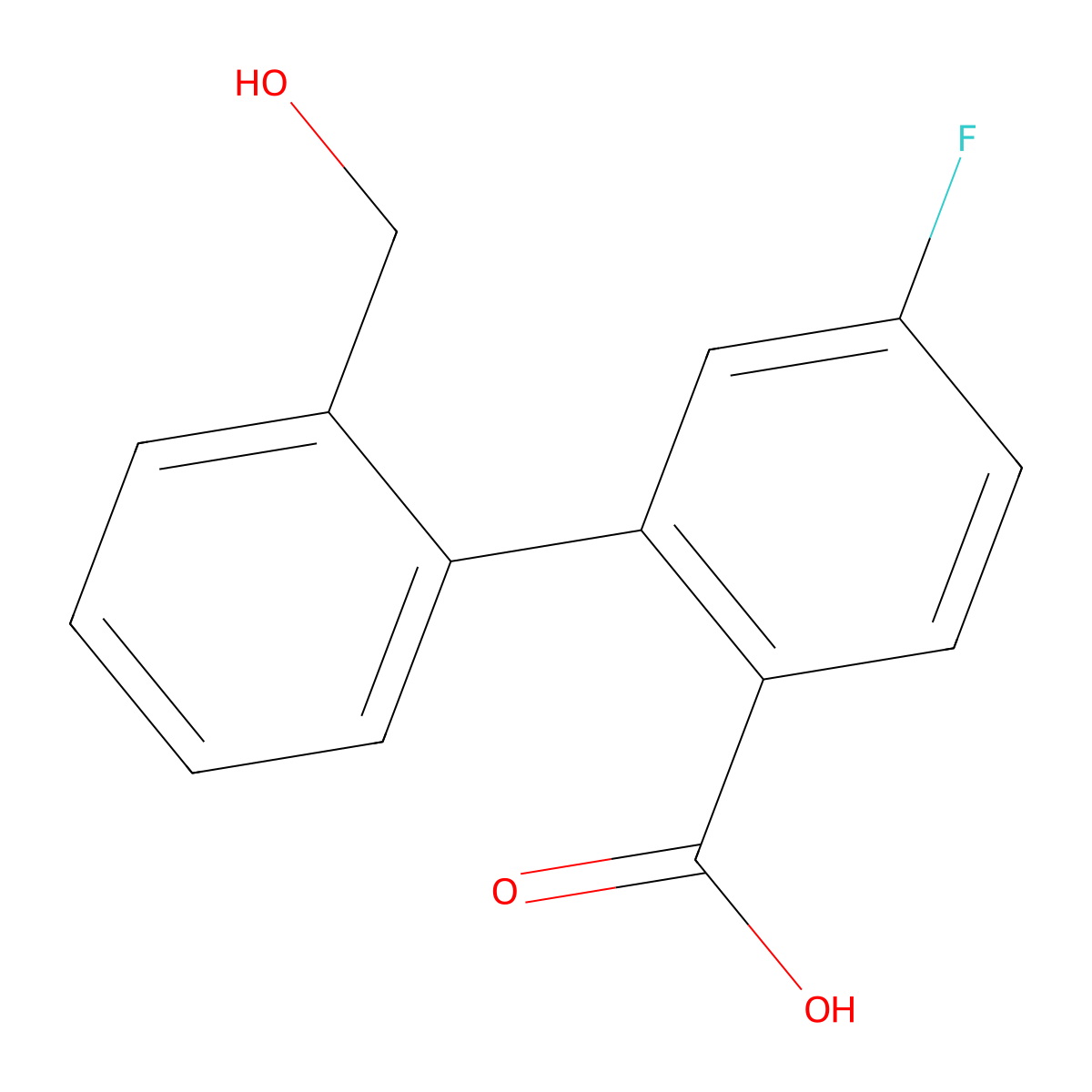 4-Fluoro-2-(2-hydroxymethylphenyl)benzoic acid molecular structure, CAS 1261929-92-3