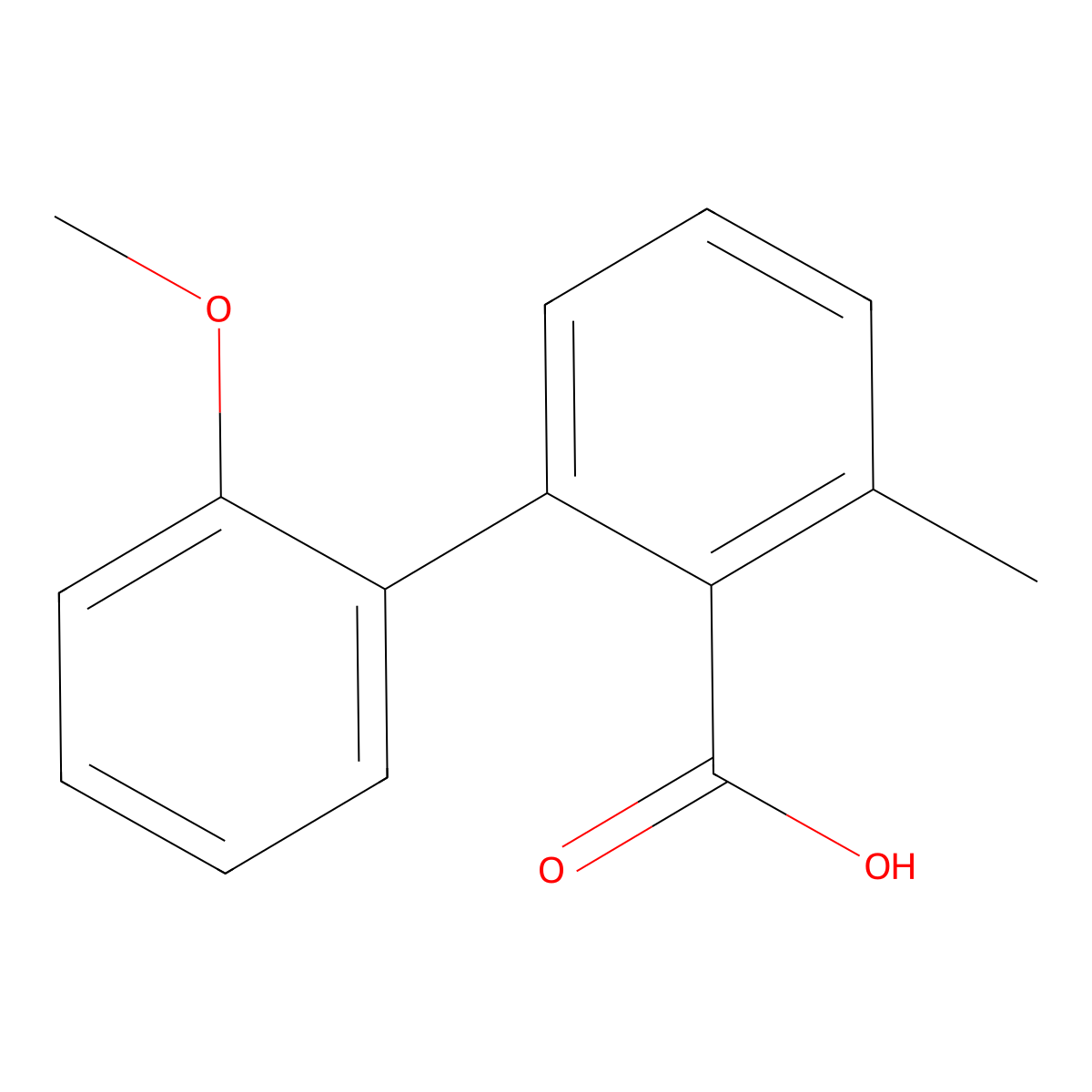 2-(2-Methoxyphenyl)-6-methylbenzoic acid molecular structure, CAS 1261930-02-2