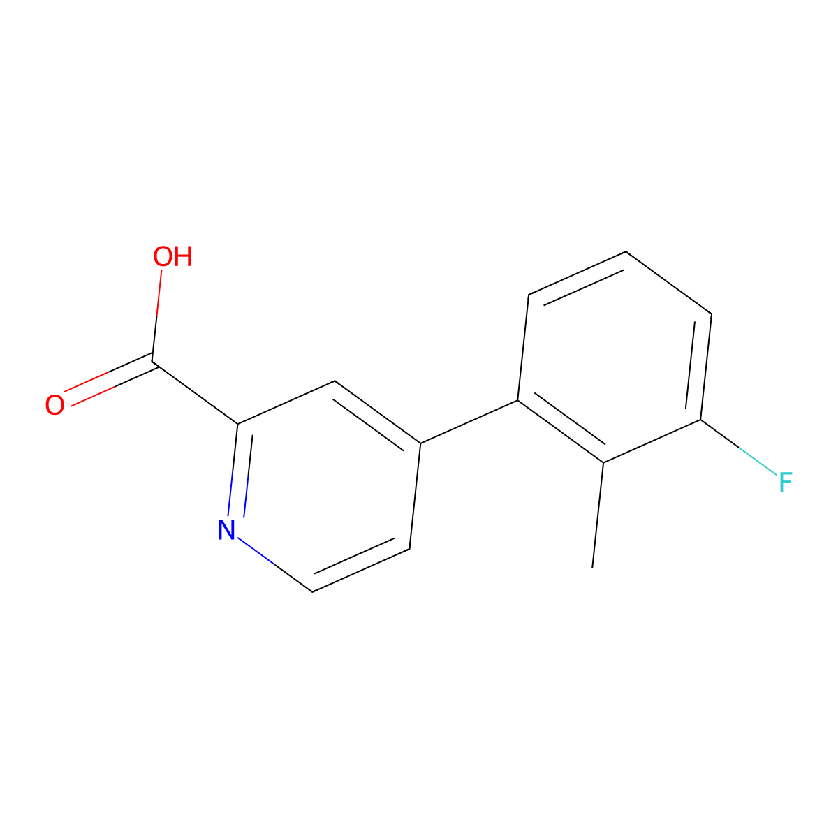 4-(3-Fluoro-2-methylphenyl)picolinic acid molecular structure, CAS 1261930-04-4