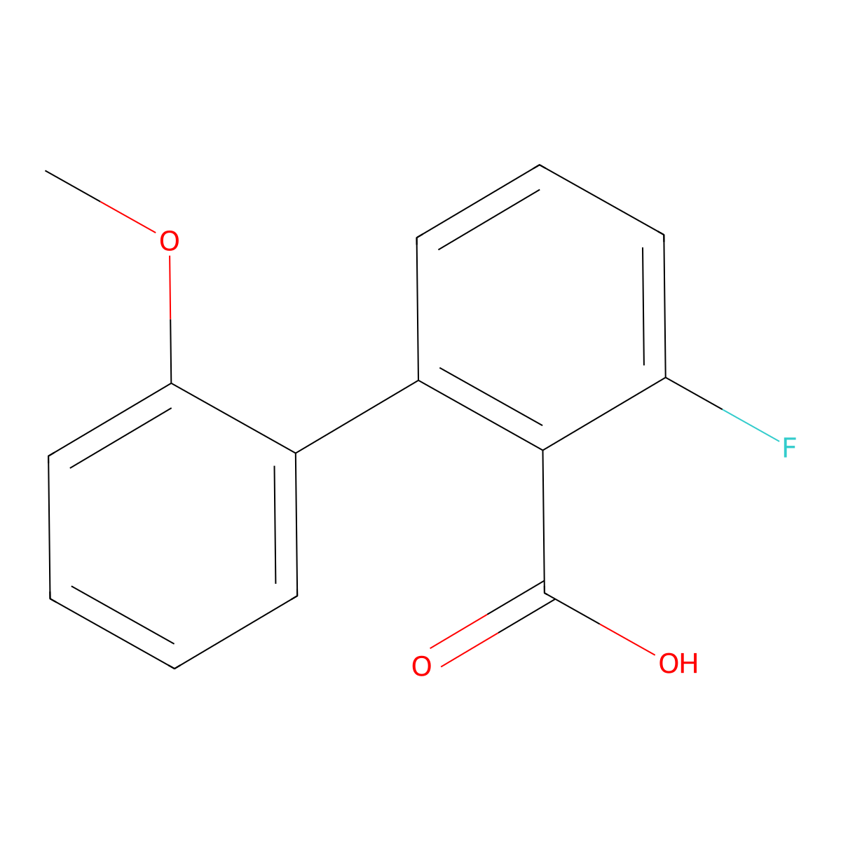 6-Fluoro-2-(2-methoxyphenyl)benzoic acid molecular structure, CAS 1261930-08-8
