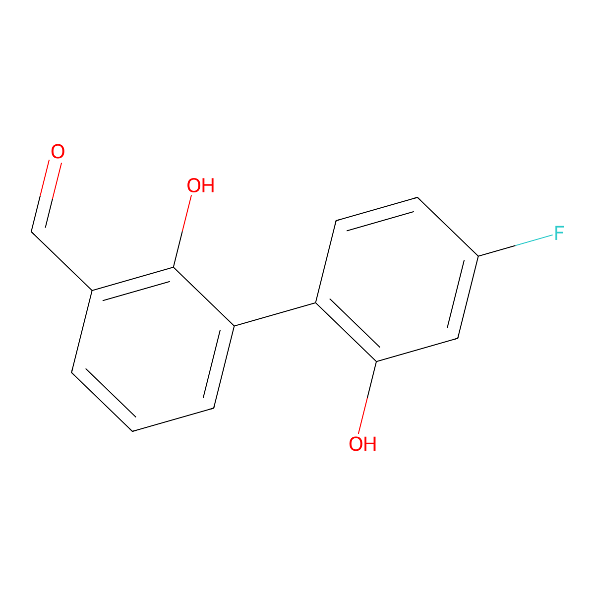 6-(4-Fluoro-2-hydroxyphenyl)-2-formylphenol molecular structure, CAS 1261930-21-5