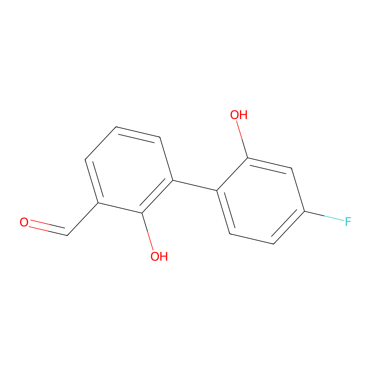 6-(4-Fluoro-2-hydroxyphenyl)-2-formylphenol molecular structure, CAS 1261930-21-5