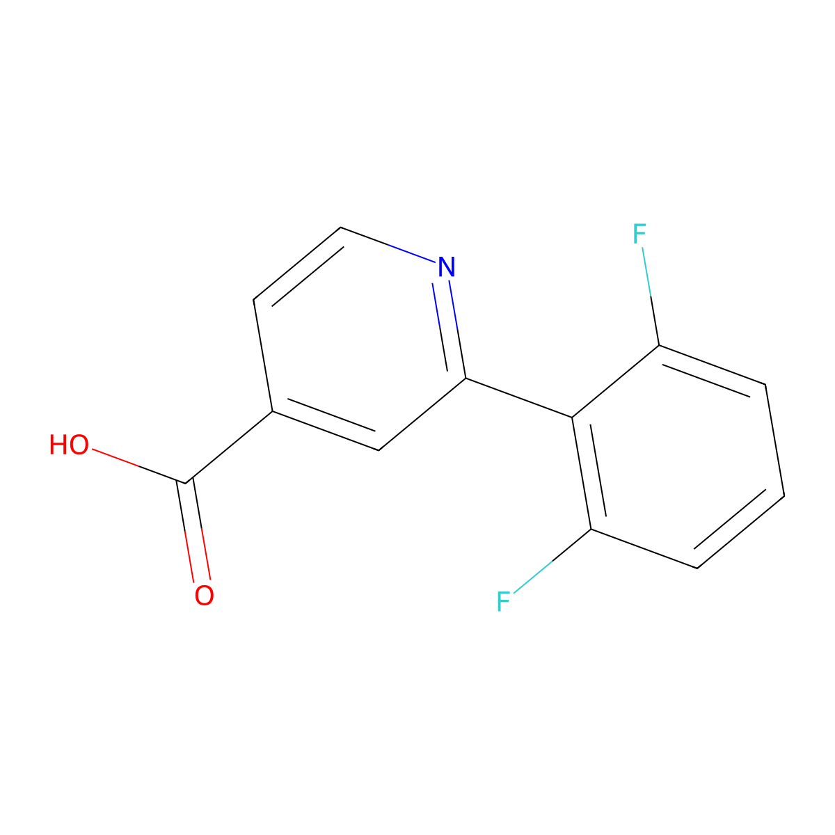 2-(2,6-Difluorophenyl)isonicotinic acid molecular structure, CAS 1261930-34-0