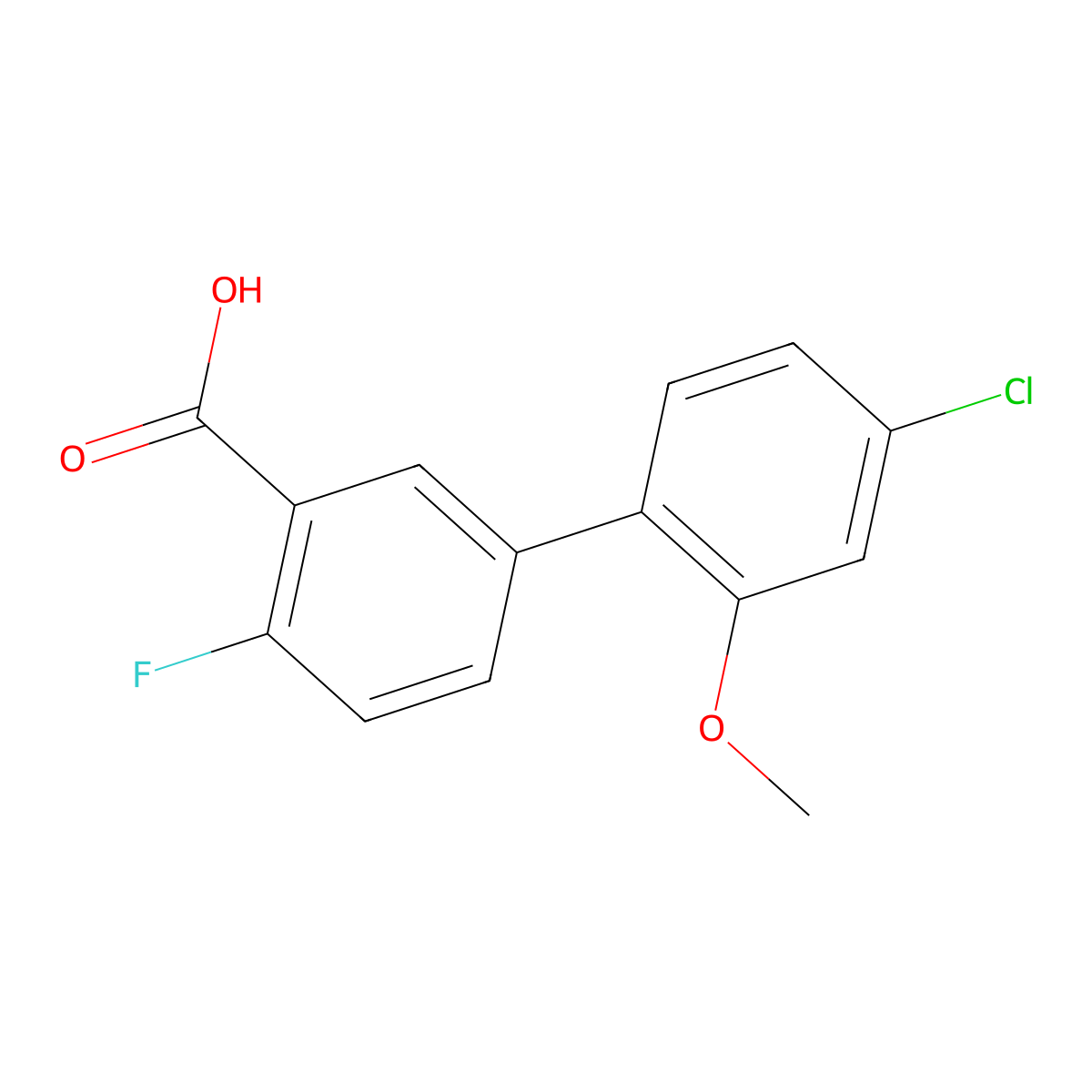 5-(4-Chloro-2-methoxyphenyl)-2-fluorobenzoic acid molecular structure, CAS 1261930-40-8