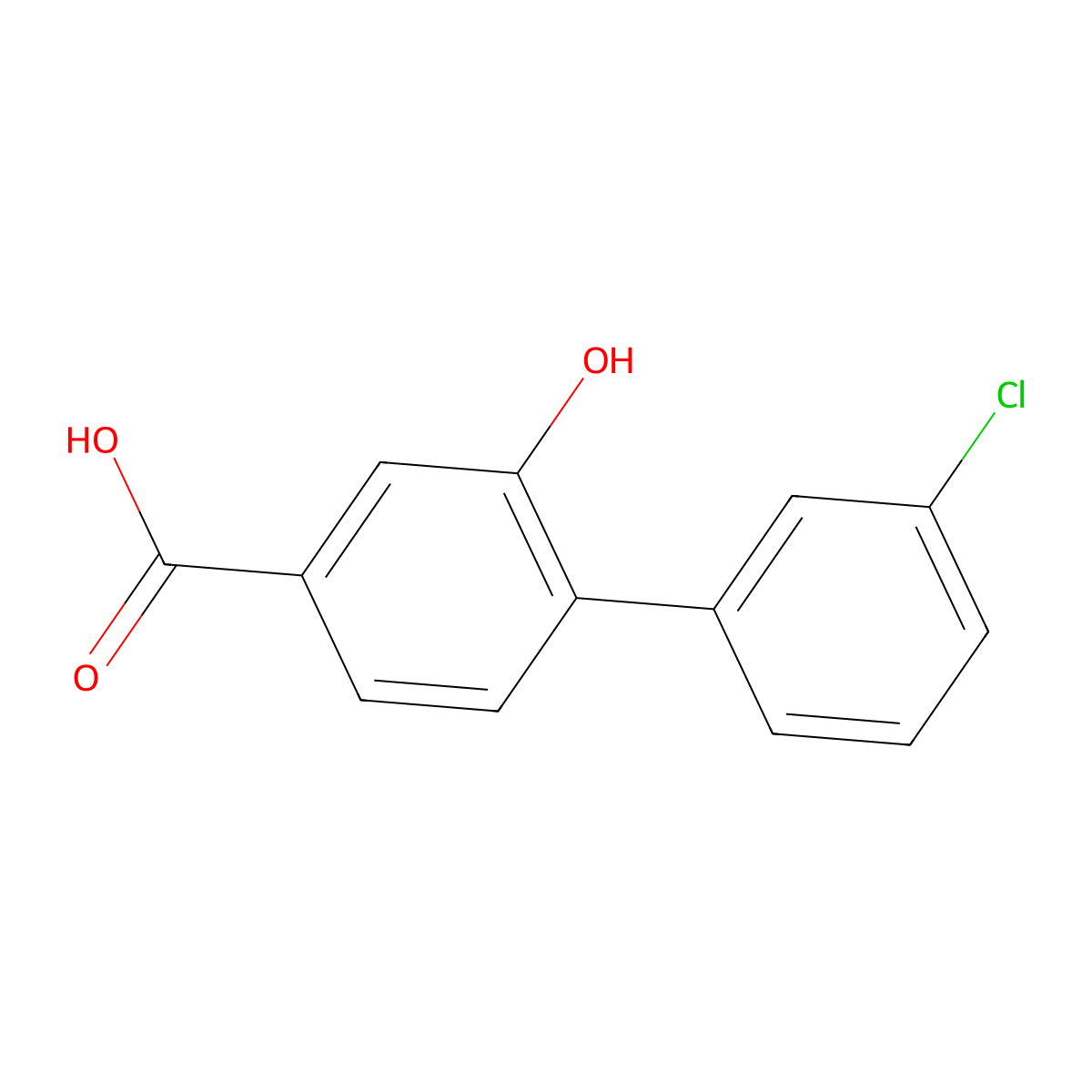 4-(3-Chlorophenyl)-3-hydroxybenzoic acid molecular structure, CAS 1261930-48-6
