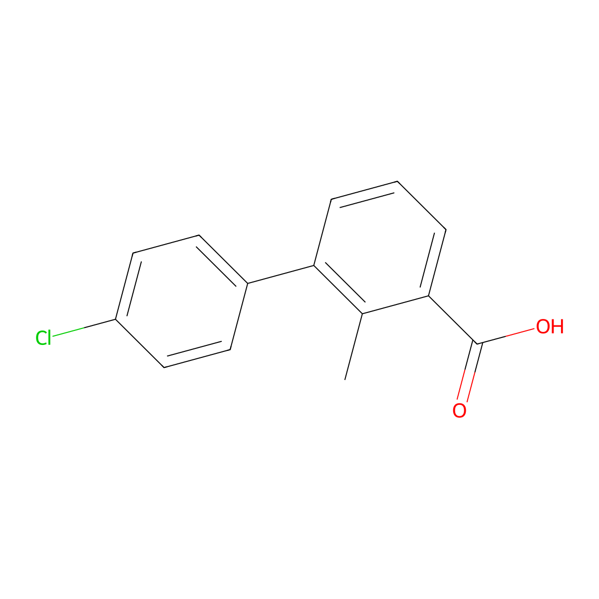 3-(4-Chlorophenyl)-2-methylbenzoic acid molecular structure, CAS 1261930-53-3