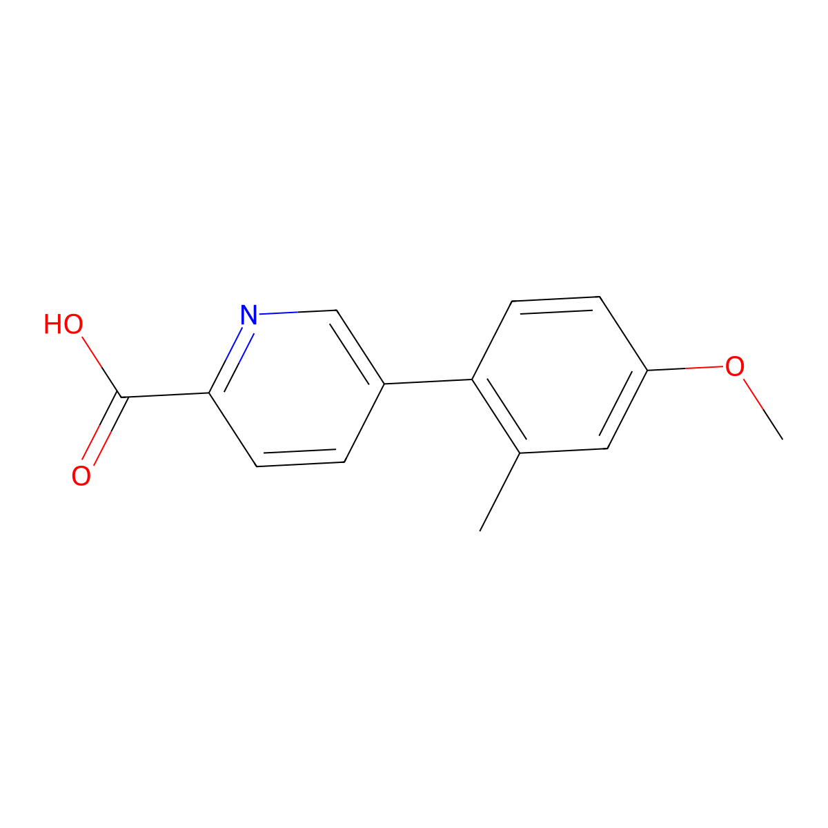 5-(4-Methoxy-2-methylphenyl)picolinic acid molecular structure, CAS 1261930-56-6