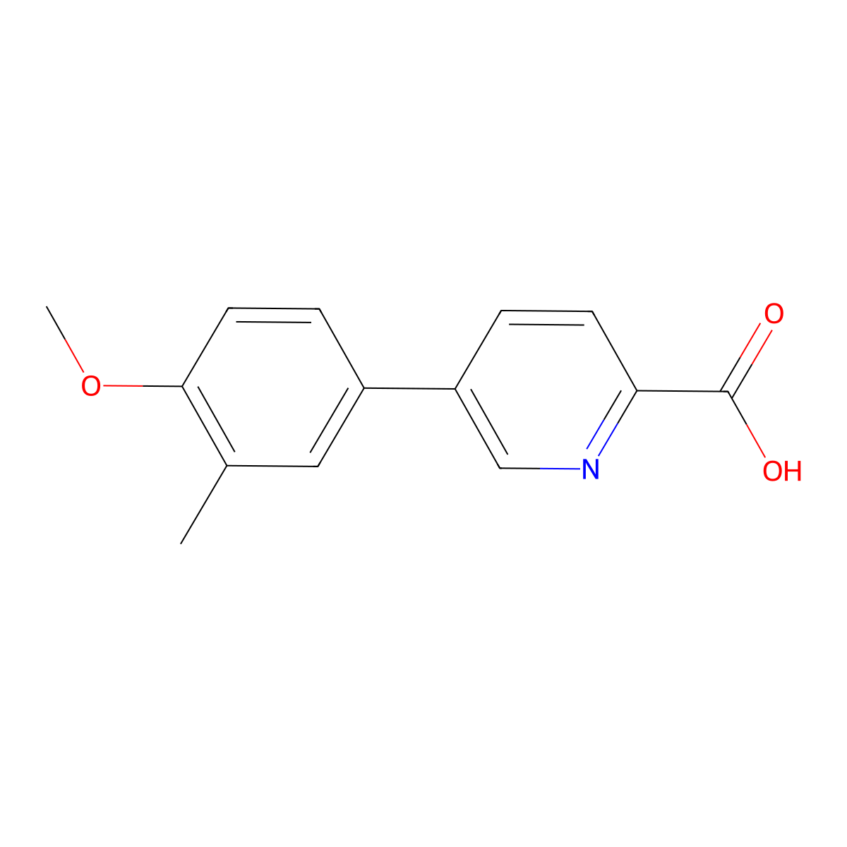 5-(4-Methoxy-3-methylphenyl)picolinic acid molecular structure, CAS 1261930-60-2