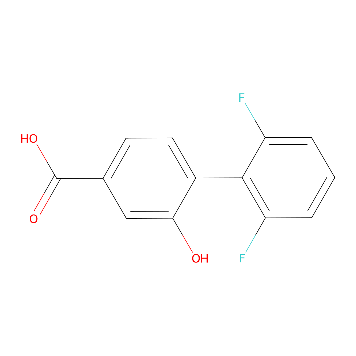 4-(2,6-Difluorophenyl)-3-hydroxybenzoic acid molecular structure, CAS 1261930-67-9