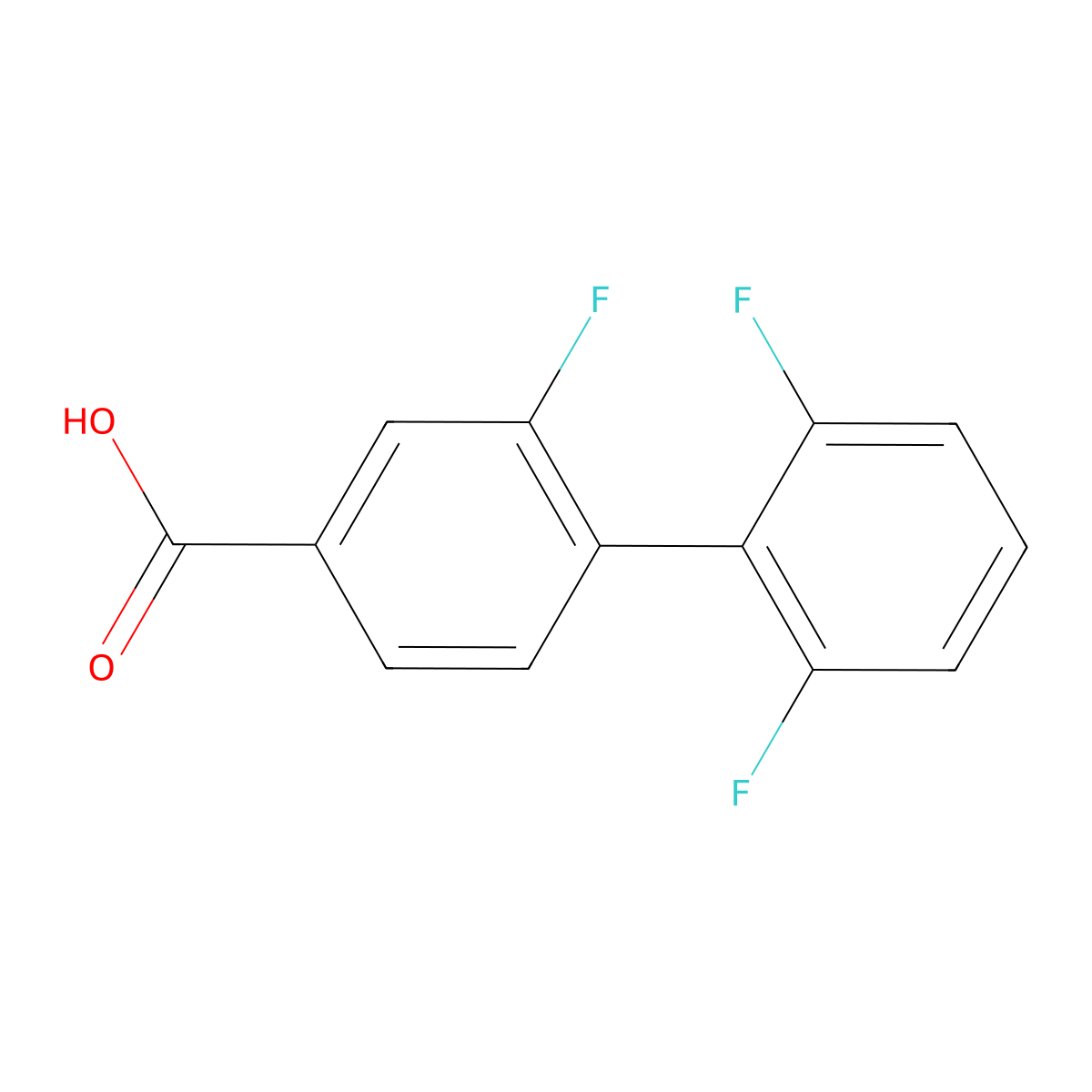 4-(2,6-Difluorophenyl)-3-fluorobenzoic acid molecular structure, CAS 1261930-74-8
