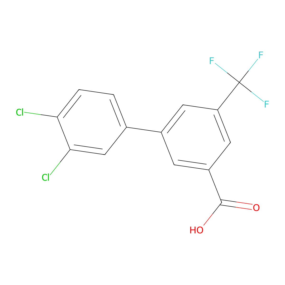 3-(3,4-Dichlorophenyl)-5-trifluoromethylbenzoic acid molecular structure, CAS 1261930-84-0