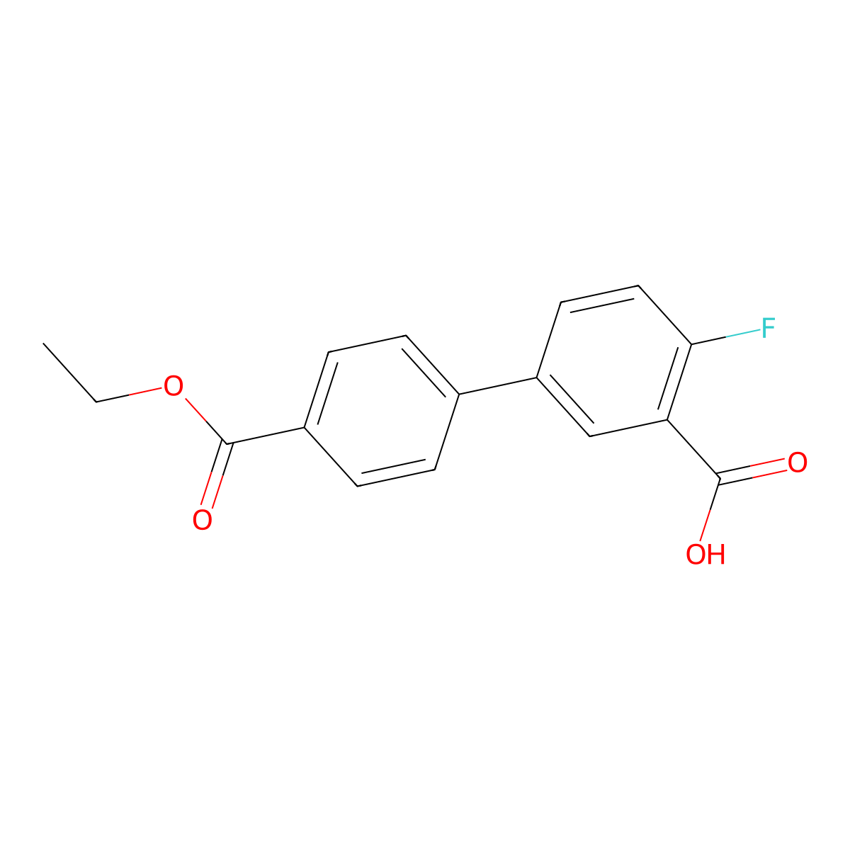 5-(4-Ethoxycarbonylphenyl)-2-fluorobenzoic acid molecular structure, CAS 1261930-97-5