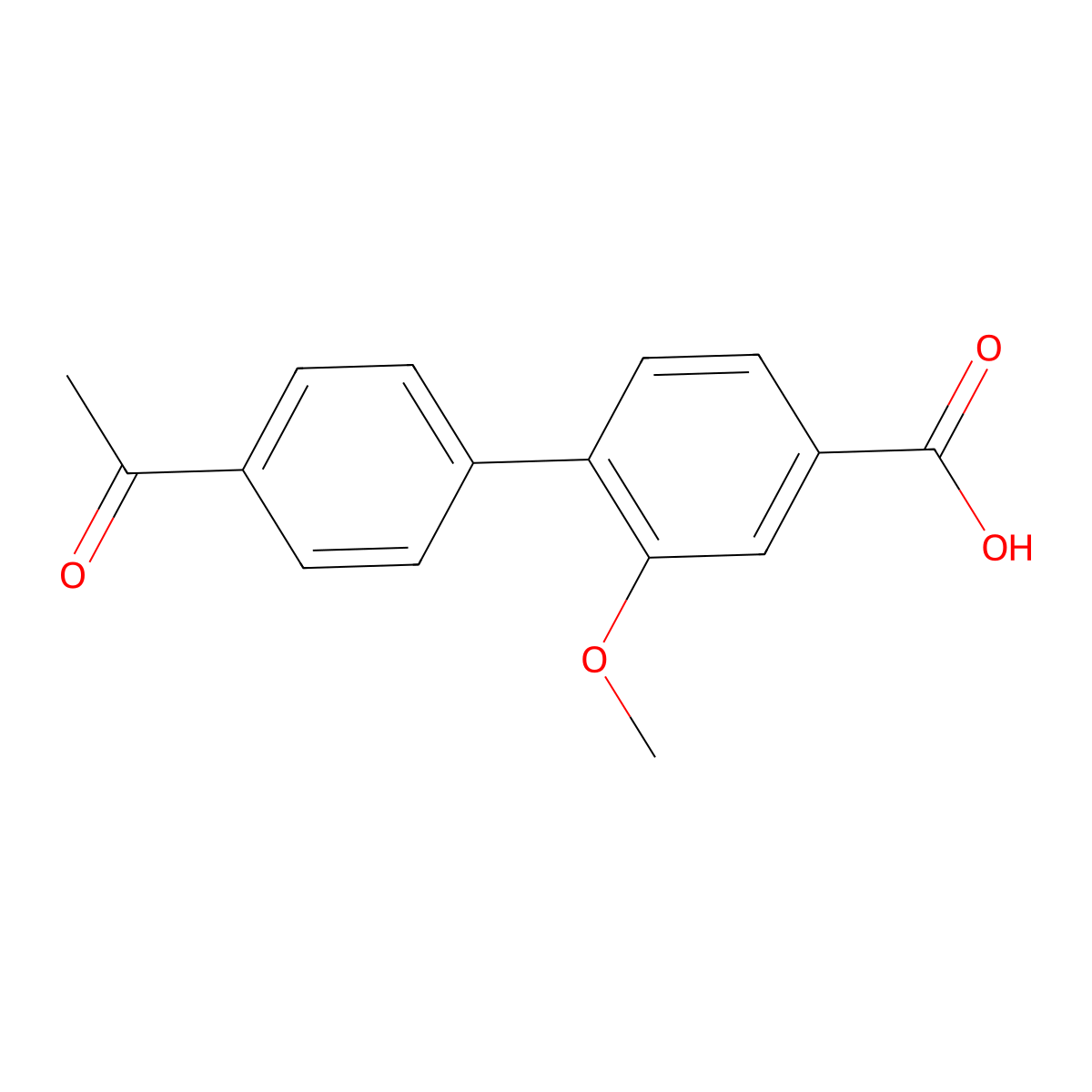 4-(4-Acetylphenyl)-3-methoxybenzoic acid molecular structure, CAS 1261930-98-6