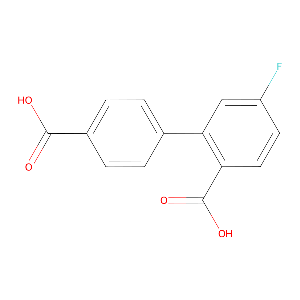 2-(4-Carboxyphenyl)-4-fluorobenzoic acid molecular structure, CAS 1261931-01-4