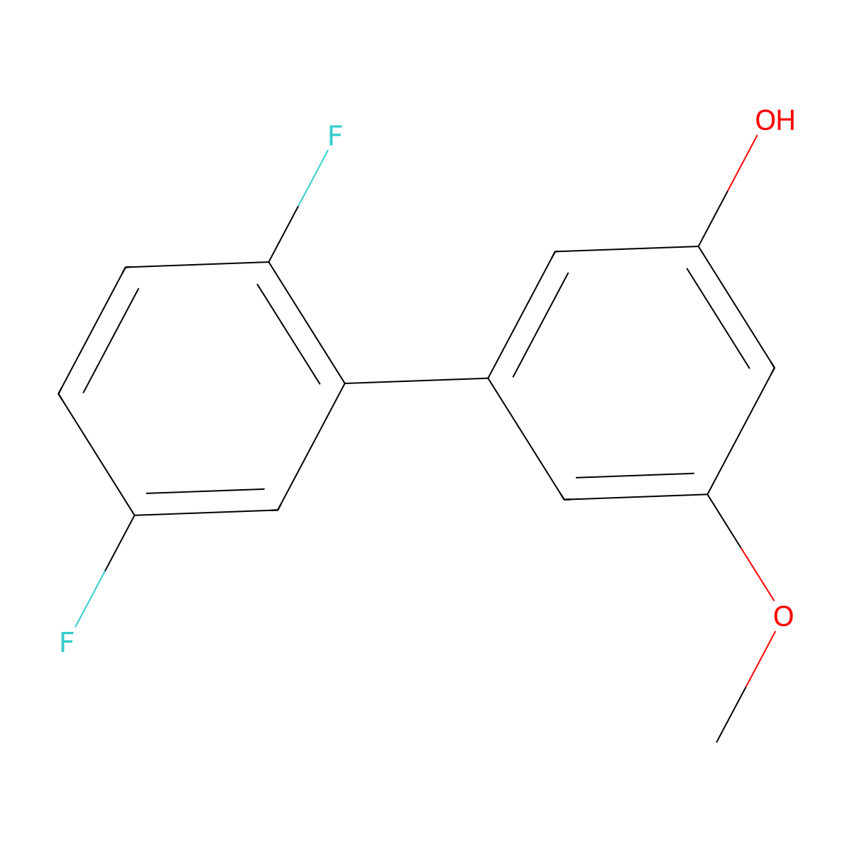 2',5'-Difluoro-5-methoxy[1,1'-biphenyl]-3-ol molecular structure, CAS 1261931-06-9