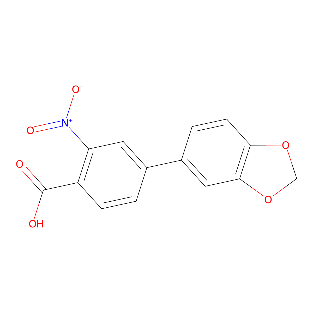 4-(3,4-Methylenedioxyphenyl)-2-nitrobenzoic acid molecular structure, CAS 1261931-09-2