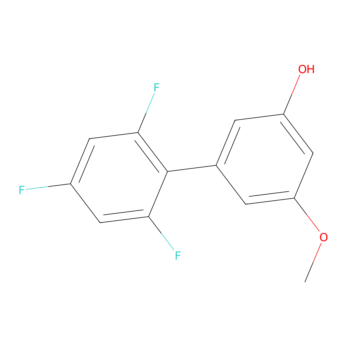 2',4',6'-Trifluoro-5-methoxy[1,1'-biphenyl]-3-ol molecular structure, CAS 1261931-18-3
